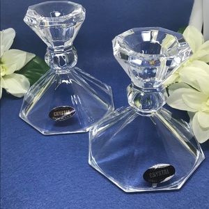 Set of Lead crystal candle holders